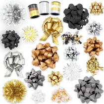 Conjunto de Decoração YUJUN 23 peças - Laços Preto e Dourado para Presentes Conjunto de Decoração YUJUN 23 peças - Laços Preto e Dourado para Presentes
