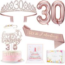 Conjunto de decorações de aniversário Awfrky 30th Birthday para mulheres