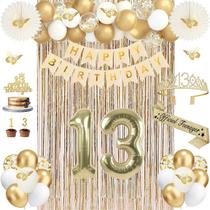 Conjunto de decorações de aniversário de 13 anos de julho para meninas Conjunto de decorações de aniversário de 13 anos de julho para meninas