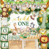 Conjunto de decorações de aniversário morabloomy Wild One 1st Birthday