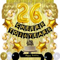 Conjunto de decorações de aniversário Santonila Red 26th Birthday Party