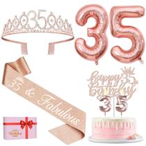 Conjunto de decorações de aniversário YeohJoy 35th Birthday Women