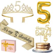 Conjunto de decorações de aniversário YeohJoy, 5º aniversário para meninas