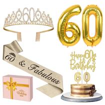Conjunto de decorações de aniversário YeohJoy 60th Birthday Women Gold