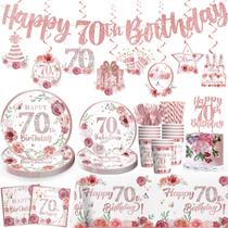 Conjunto de decorações de aniversário Yingoto 70º aniversário para mulheres