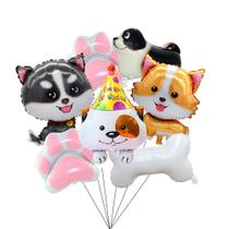 Conjunto de decorações de balão para festa de aniversário para cães, 7 unidades