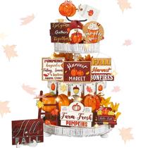 Conjunto de decorações de bandeja em camadas, FairySandy Fall Pumpkin, 14 unidades Conjunto de decorações de bandeja em camadas, FairySandy Fall Pumpkin, 14 unidades
