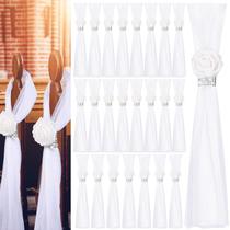 Conjunto de decorações de corredor de casamento Olgaa White Roses Rhinestone x24