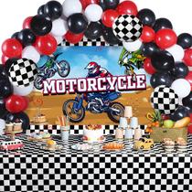 Conjunto de decorações de festa Capoda Motorcycle Truck 72 peças Conjunto de decorações de festa Capoda Motorcycle Truck 72 peças