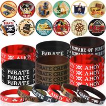 Conjunto de decorações de festa Capoda Pirate com 30 pulseiras e 30 pinos Conjunto de decorações de festa Capoda Pirate com 30 pulseiras e 30 pinos