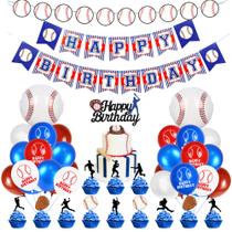 Conjunto de decorações de festa com tema de beisebol BANBALLON 53 unidades Conjunto de decorações de festa com tema de beisebol BANBALLON 53 unidades