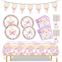 Conjunto de decorações de festa com tema de borboleta para meninas (98 unidades)