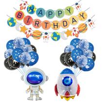 Conjunto de decorações de festa de aniversário com tema espacial com 30 unidades Conjunto de decorações de festa de aniversário com tema espacial com 30 unidades