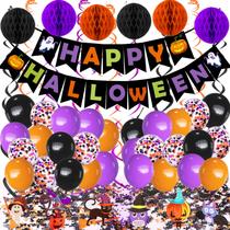 Conjunto de decorações de festa de Halloween FECEDY Happy Halloween Conjunto de decorações de festa de Halloween FECEDY Happy Halloween