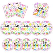 Conjunto de decorações de festa Dydamud Hello Summer com pratos e guardanapos Conjunto de decorações de festa Dydamud Hello Summer com pratos e guardanapos