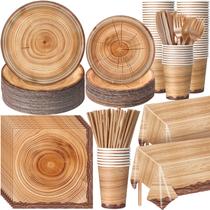 Conjunto de decorações de festa Funnymoom Camping Wood para 50 convidados