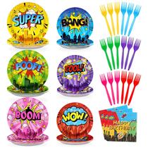 Conjunto de decorações de festa Grencian Super Theme Hero 96 unidades Conjunto de decorações de festa Grencian Super Theme Hero 96 unidades