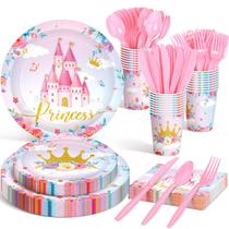 Conjunto de decorações de festa Meanplan Princess para meninas, 168 unidades