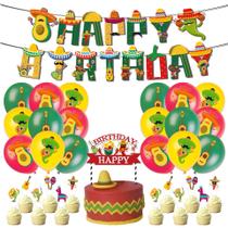 Conjunto de decorações de festa Mexican Fiesta Birthday 29 unidades