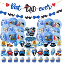 Conjunto de decorações de festa, o melhor pai de todos os tempos, Dia dos Pais, 40 unidades, azul Conjunto de decorações de festa, o melhor pai de todos os tempos, Dia dos Pais, 40 unidades, azul