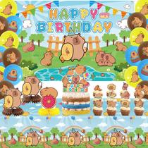 Conjunto de decorações de festa Obussgar Capybara Birthday Party Conjunto de decorações de festa Obussgar Capybara Birthday Party
