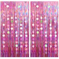 Conjunto de decorações de festa Pink Fringe Garland, pacote com 4 flâmulas