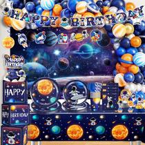 Conjunto de decorações de festa, Space Birthday, 296 unidades, 25 porções