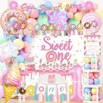 Conjunto de decorações de festa Sweet One 1st Birthday Girl Donut