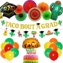 Conjunto de decorações de festa Wonmelody Taco Bout a Graduation Conjunto de decorações de festa Wonmelody Taco Bout a Graduation