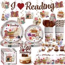 Conjunto de decorações de festa Xynic Book Themed I Like Reading 177 unidades Conjunto de decorações de festa Xynic Book Themed I Like Reading 177 unidades