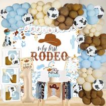 Conjunto de decorações de festa YJDFWAUT Cowboy 1st Birthday Boy