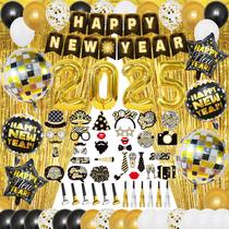 Conjunto de decorações de festa YQUQWN Happy New Years 2025 84 PCS