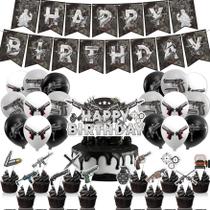 Conjunto de decorações de festa YRGFYTDX Gun Pistol Shooting Birthday