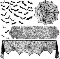 Conjunto de decorações de Halloween, toalha de mesa Zeedix Spiderweb, 39 unidades