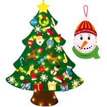 Conjunto de decorações de Natal, árvore de feltro iluminada com advento do boneco de neve Conjunto de decorações de Natal, árvore de feltro iluminada com advento do boneco de neve