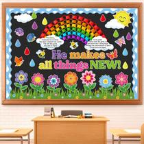 Conjunto de decorações de quadro de avisos Chiisong Flower Rainbow