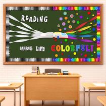 Conjunto de decorações de quadro de avisos de leitura Pasimy 77 unidades Spring