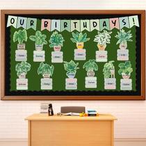 Conjunto de decorações de quadro de avisos Happy Birthday Boho Plants