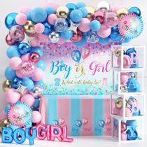 Conjunto de decorações Gender Reveal, 92 unidades com caixa de bebê e letras Conjunto de decorações Gender Reveal, 92 unidades com caixa de bebê e letras