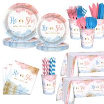 Conjunto de decorações Gender Reveal AIBIIN 194 unidades para 24 convidados