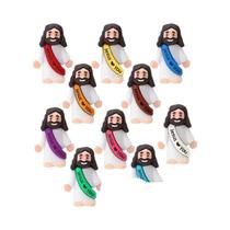 Conjunto De Decorações Mini Jesus Com 10 Estátuas De Desenho Animado (60 Peças) Para Festas De Fim