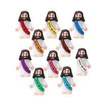 Conjunto De Decorações Mini Jesus Com 10 Estátuas De Desenho Animado (60 Peças) Para Festas De Fim