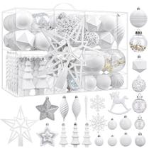 Conjunto de decorações para árvores de Natal ShareConn 100 unidades brancas