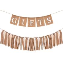 Conjunto de decorações para chá de bebê Boho Burlap Banner x2 Tallew