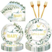 Conjunto de decorações para chá de bebê EngoEagle Sage Green 96 unidades