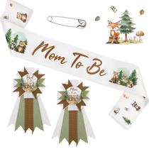 Conjunto de decorações para chá de bebê Woodland Mom to Be Sash Caisehabu Conjunto de decorações para chá de bebê Woodland Mom to Be Sash Caisehabu