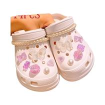 Conjunto De Decorações Para Sapatos Com Laço De Borboleta E Pérolas, 12-14 Peças, Acessórios DIY