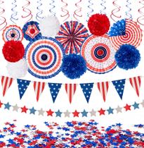 Conjunto de decorações patrióticas jollylife 29 unidades de 4 a 4 de julho