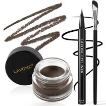 Conjunto de delineador de olhos LAVONE para maquiagem impermeável com delineador líquido e em gel