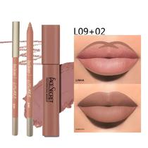 Conjunto De Delineador Labial Fosco De Longa Duração À Prova D'água Feminino E Batom Maquiagem De